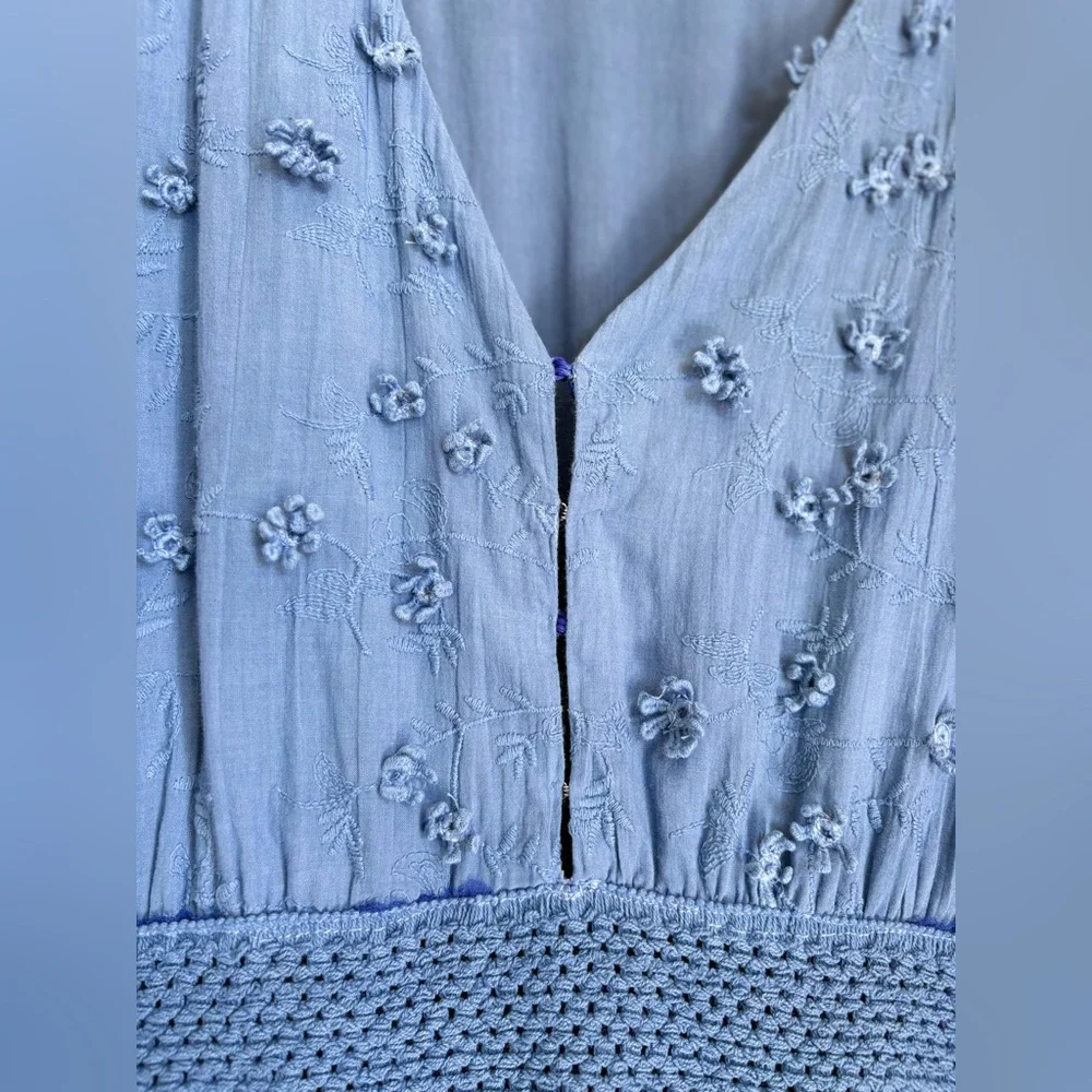 Boston Proper Navy Mixed Media Lace Maxi Dress XL - Picture 4 of 10